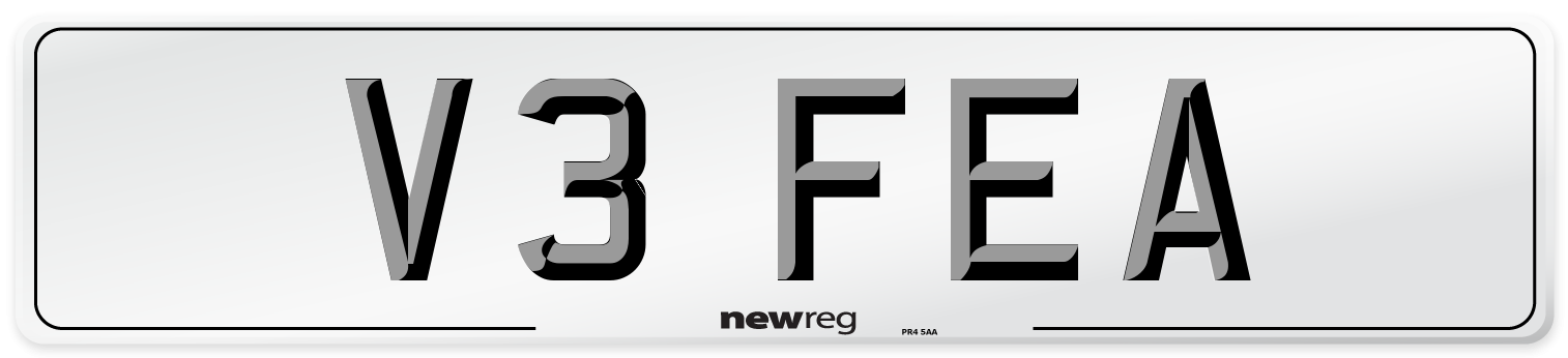 V3 FEA Number Plate from New Reg